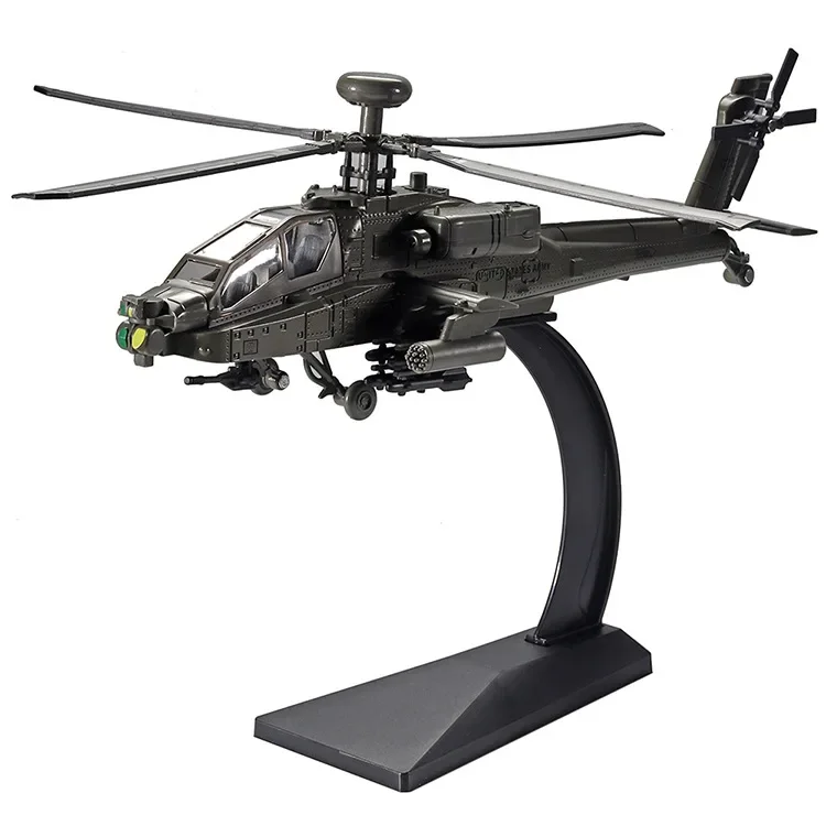 Rc Helicopter Hobby Grade - Apache-Hubschrauber im Maßstab 1:32, Druckguss-Legierungsmodell, Sammlerspielzeug,