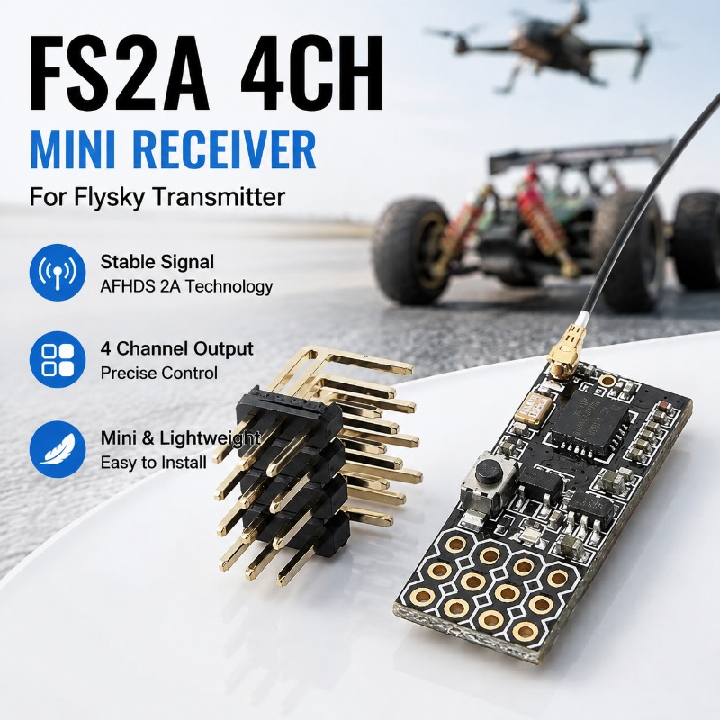 Rc Hobby Usa - FS FS2A-4CH 4-Kanal-PWM-Empfänger 4-Kanal-Funkmodul Kompatibel mit