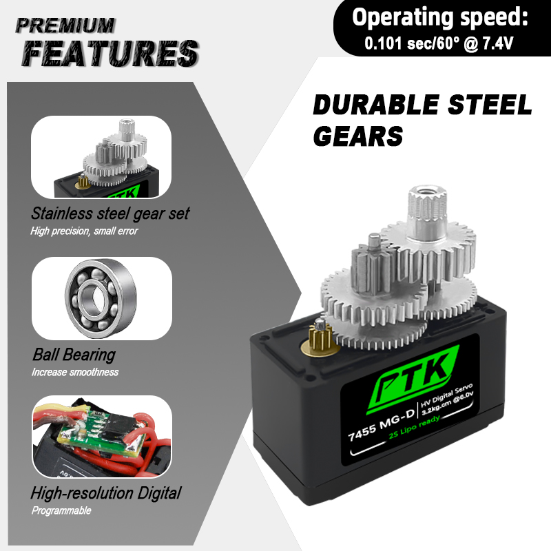 PTK 7455MG-D Servo 12g Digital – Rc Hobby Grade Bewertung und Preis